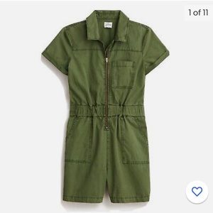 Army Green shorts jumpsuit from J Crew